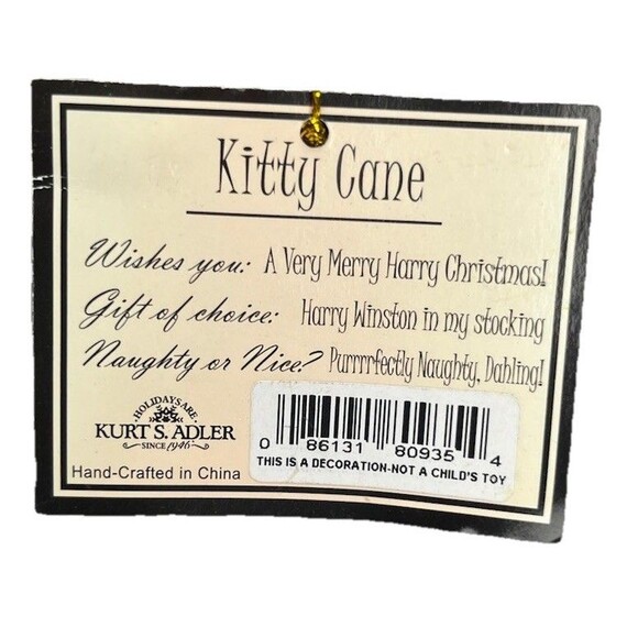 Alley Cats Margaret Le Van Kitty Cane Christmas Figurine Retired Ornament NWT - Picture 15 of 16